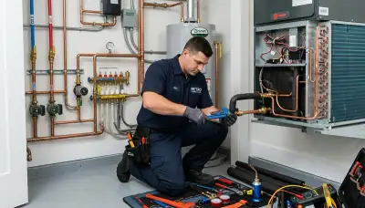 Professional plumber fixing water pipes in San Jose, CA home – Five Star Cooling plumbing services